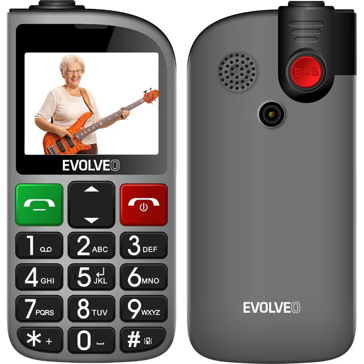 Evolveo EasyPhone FL, Senioren Tastenhandy mit Ladestation, schwarz, 2G