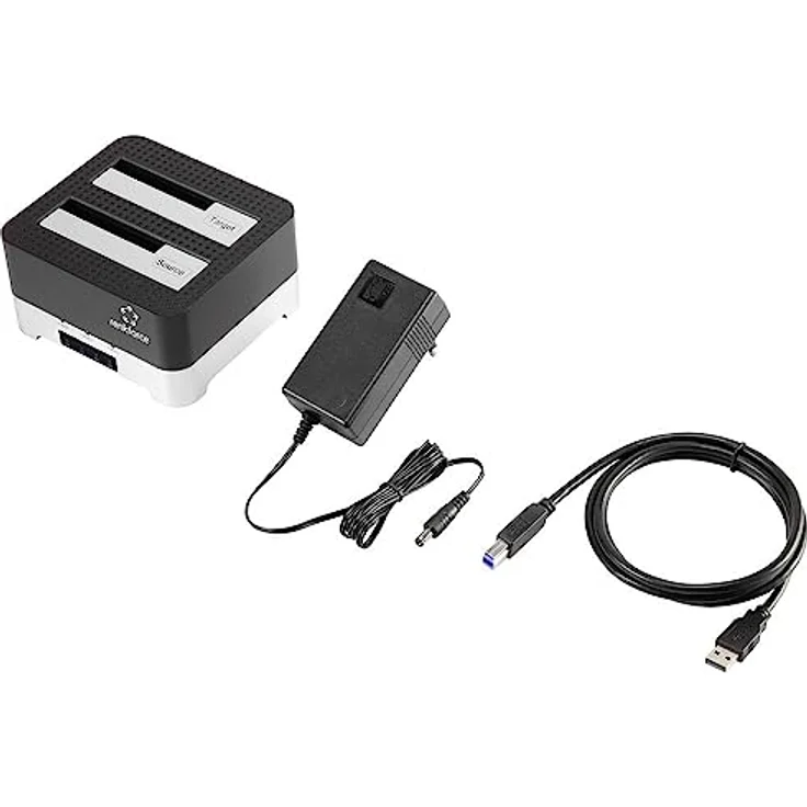 Renkforce RF-DOCKING-02 USB 3.2 Gen 1 (USB 3.0) SATA 6 Gb/s 2 Port Festplatten-Kopierstation 2.5 Zoll, 3.5 Zoll mit Clo – Bild 3