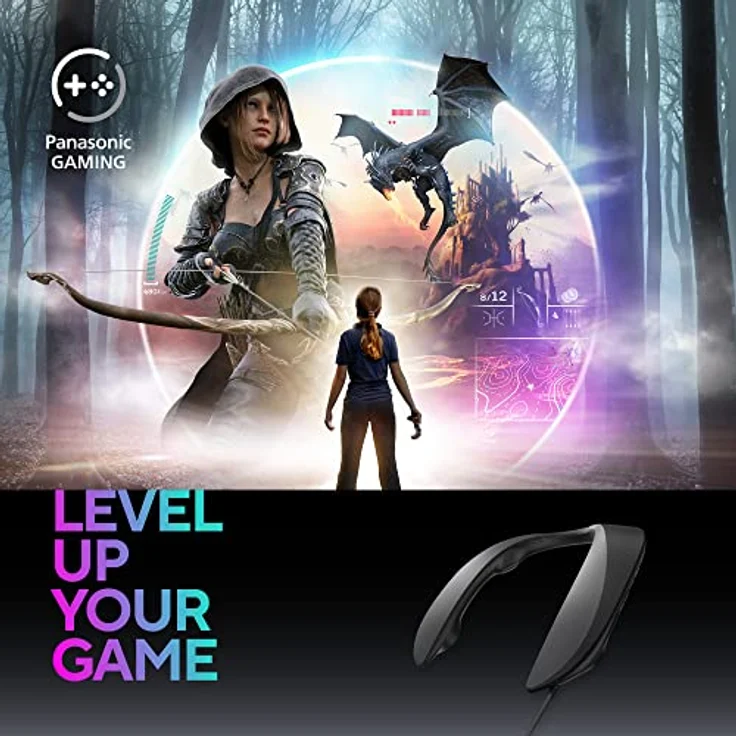 Panasonic SC-GN01 Gaming Nacken-Lautsprecher (eingebautes Mikrofon, USB, leicht, auch perfekt für Home Office) schwarz – Bild 2