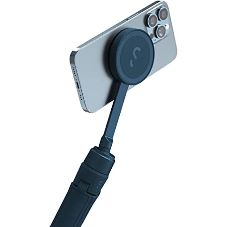 ShiftCam SnapPod – Video-Selfie-Stick und Stativ – Magnetische Halterung lässt sich an jedem Telefon befestigen – neigbares Design (Abyss Blue) – Bild 1