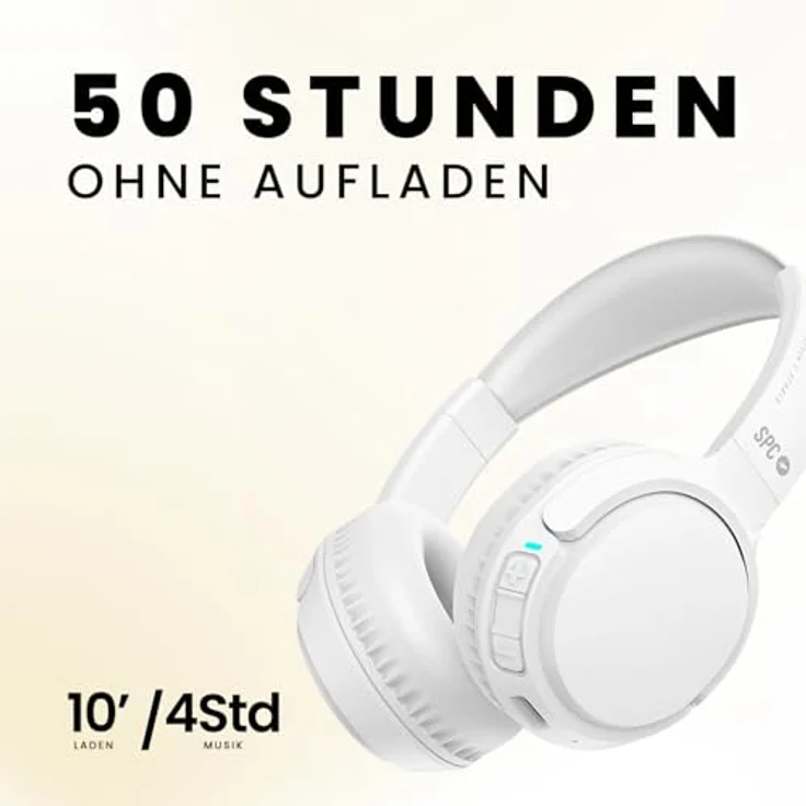SPC Heron 2 Studio, Kabellose Kopfhörer mit 50 h Akkulaufzeit, Weiß – Bild 3