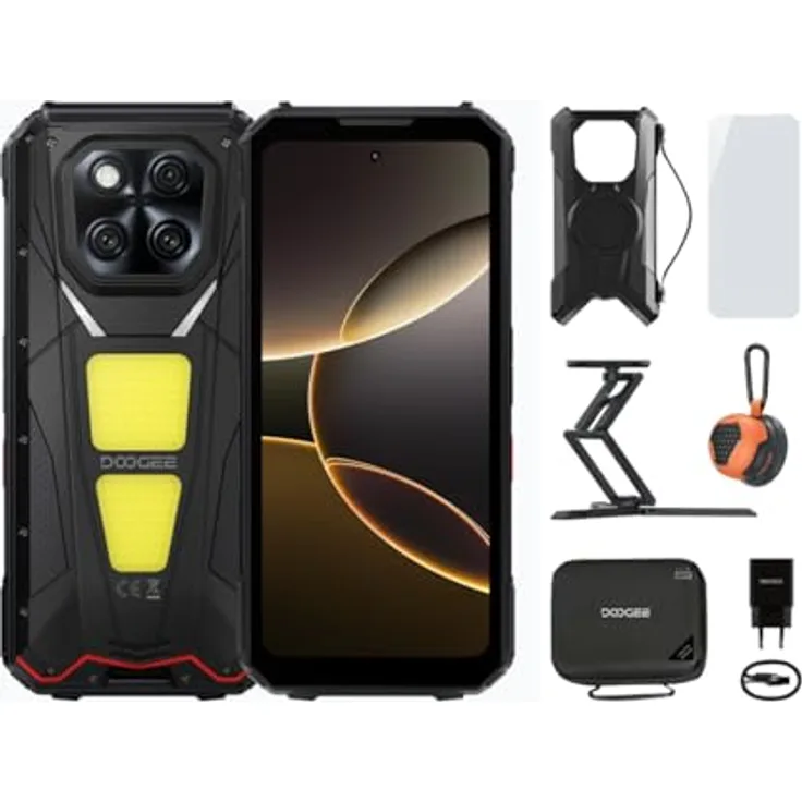 DOOGEE V Max Play 5G VIP Edition, 6,78″ FHD+ 120 Hz Display, 36GB RAM, 512GB, 200 MP KI-Kamera, tragbarer Projektor, NFC, Dual-SIM, IP69K, Rüstung Schwarz