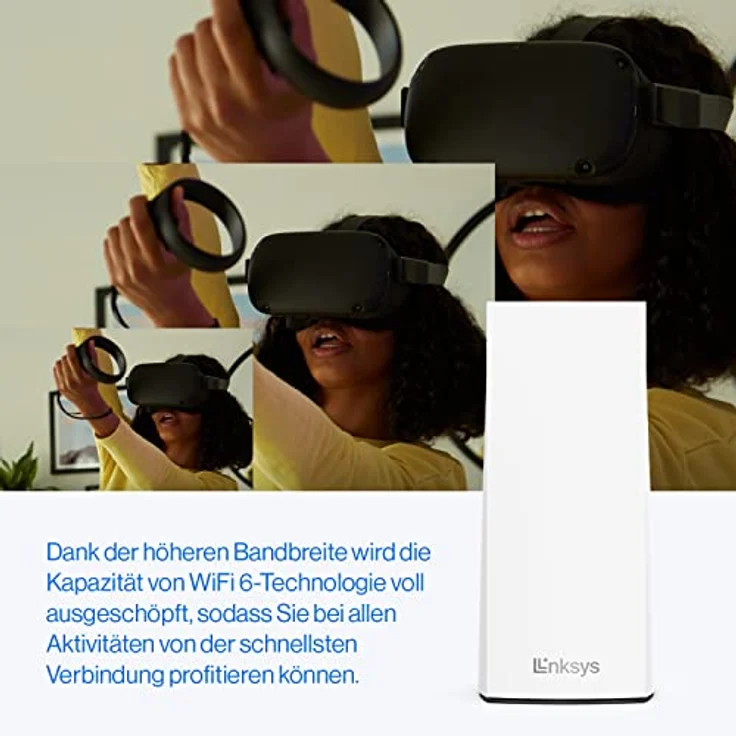 Linksys Atlas 6 Mesh-WiFi 6-System – Dual-Band AX3000 WLAN Router Extender mit 4-mal höherer Geschwindigkeit bis zu 3,0 Gbit/s – mehr als 75 Geräte und 558 m² Funkabdeckung – 3er-Pack, Weiß – Bild 3