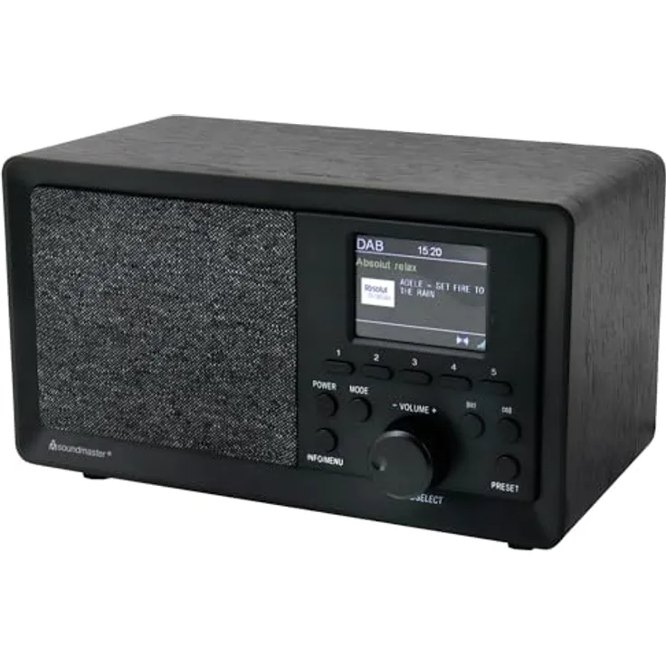 Soundmaster DAB+/UKW-RDS Radio DAB350BR, USB-MP3 Wiedergabe, 6,1 cm Farbdisplay, braun