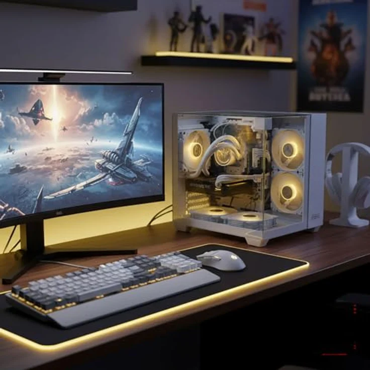 PC Store NCA Chronicle Gaming PC Triorama Intel E5 2678v3, 12 Core, 16 GB RAM, 240 GB SSD, Nvidia GeForce RTX 5050, Wasserkühlung, Windows 11, Weiß, Neu – Bild 9