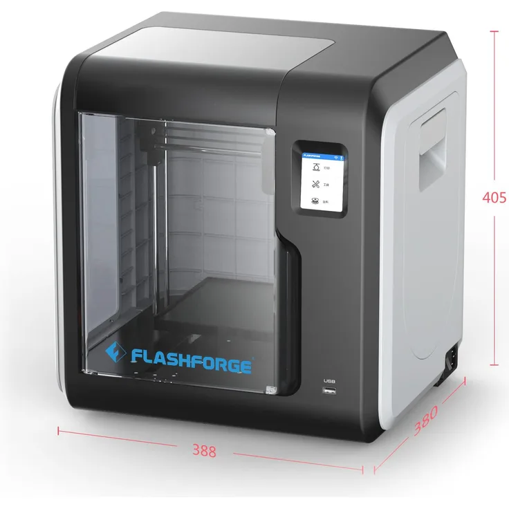 FlashForge Adventurer 3 3D-Drucker, FFF Druckmethode, 150 x 150 x 150 mm, bis 25 Mikrometer Auflösung, beheizte Bauplatte, Touchscreen, Schwarz/Grau