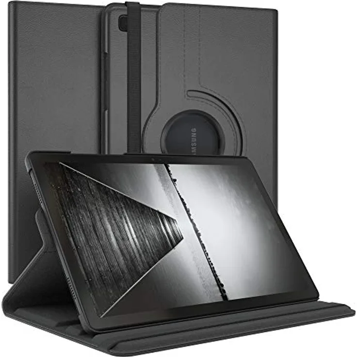 EAZY CASE - Tablet Hülle kompatibel mit Samsung Galaxy Tab A7 - mit Standfunktion, Schutzhülle mit Sleep und Wake Funktion, Tablet Case, Tablet Klapphülle aus Kunst Leder - Uni Schwarz