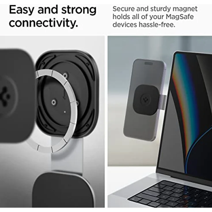 Spigen S312, Smartphone Halterung für ergonomische Sicht, Schwarz/Silber – Bild 5