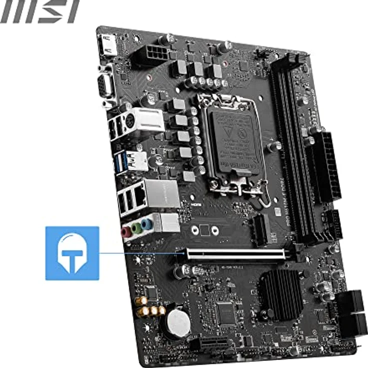 MSI PRO H610M-E DDR4 Motherboard, Micro-ATX - Unterstützt Intel 12th Gen Core Prozessoren, LGA 1700-2x DIMM (3200MHz), 1x PCIe 4.0 x16 slot, 1 x M.2 Gen3, USB 3.2 Gen1, 1G LAN, HDMI 1.4 & VGA – Bild 5