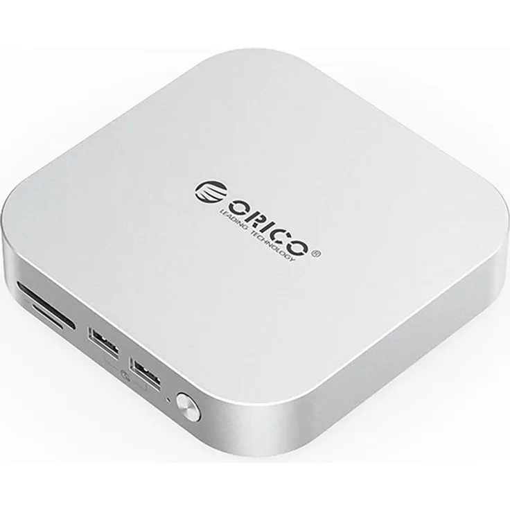 ORICO MiniLink 9-in-1 Dockingstation mit M.2 SSD-Einschub, silber, Aluminiumgehäuse, SD-Kartenleser und USB-A-Ports