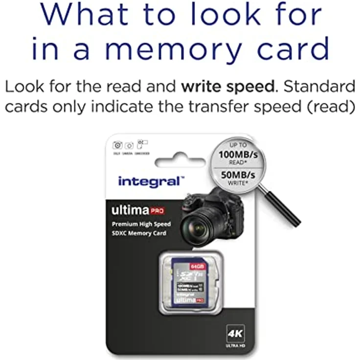 Integral SD-Karte 256 GB, Premium 4K, SDXC Schnellspeicherkarte bis zu 100 MB-s, V30, UHS-I, U3 64 GB 64 GB – Bild 4
