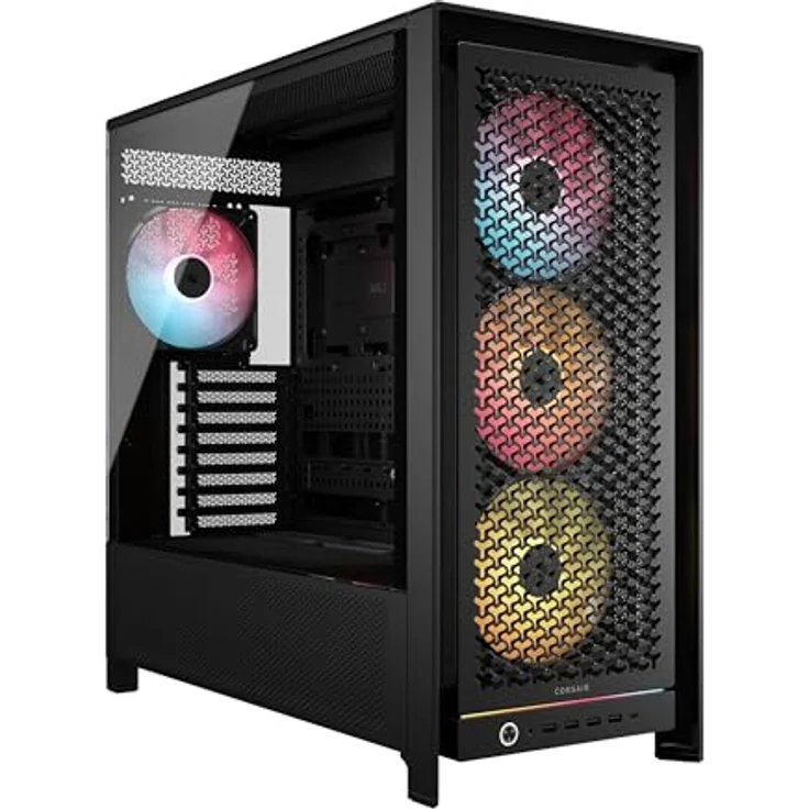 Corsair Frame 5000D RS ARGB Midi-Tower, E-ATX PC-Gehäuse mit Tempered Glass, bis zu 14 Lüfter und 4 vorinstallierten RGB-Lüftern - schwarz – Bild 2