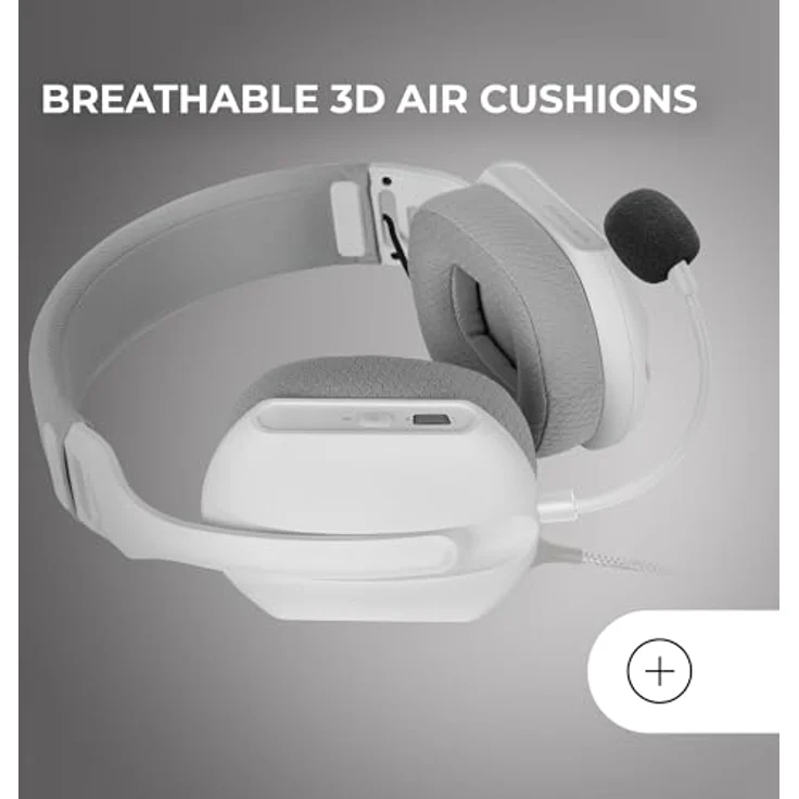 Mars Gaming MH-PRO, Gaming-Kopfhörer mit ARGB Flow, Surround-Sound, AIR 3D-Ohrpolstern, integriertem Mikrofon, kompatibel mit PS4, PS5, Xbox ONE, Xbox Series X-S, Switch, Windows, Mac, Weiß – Bild 3