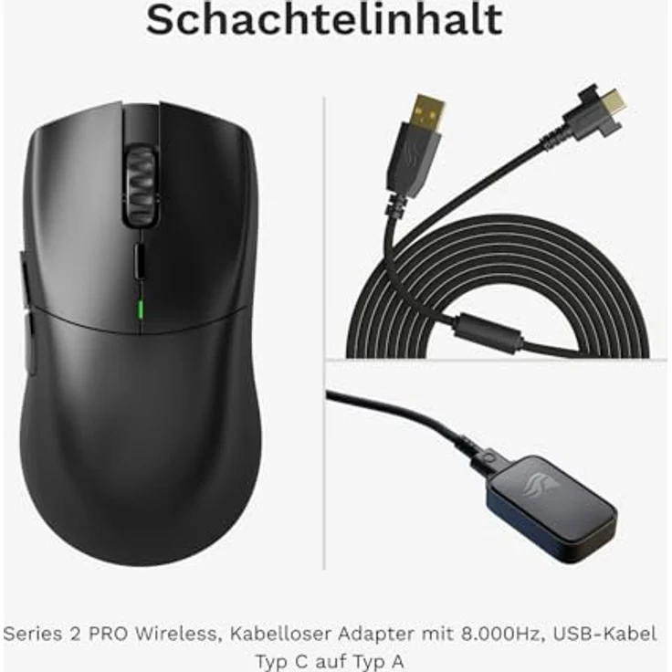 Glorious Series 2 PRO, kabellose Gaming-Maus für Rechtshänder, 55 g leicht, 8.000 Hz Abtastrate, 26.000 DPI, schwarz – Bild 8