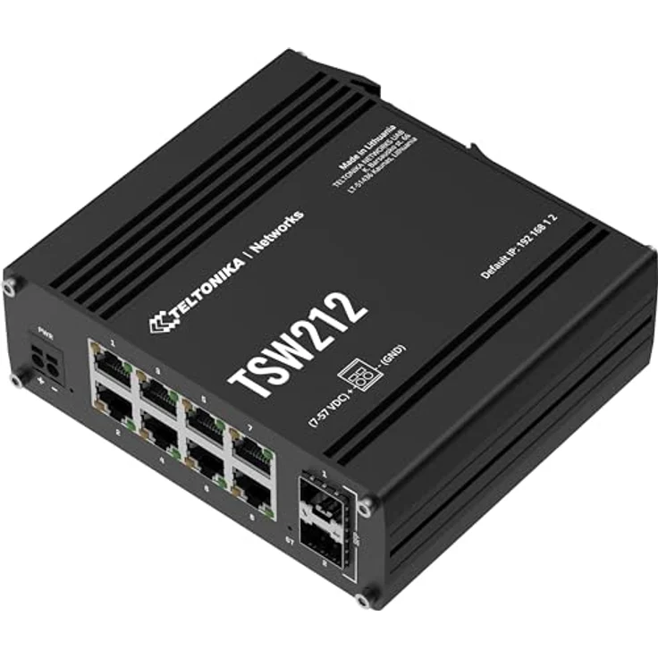 Teltonika TSW212 SFP M (10 Ports), Netzwerk Switch, Schwarz - L2 Managed Switch mit L3 Funktionen, 8 Gigabit Ethernet Ports, 2 SFP Ports, Industrie-Protokollunterstützung – Bild 3