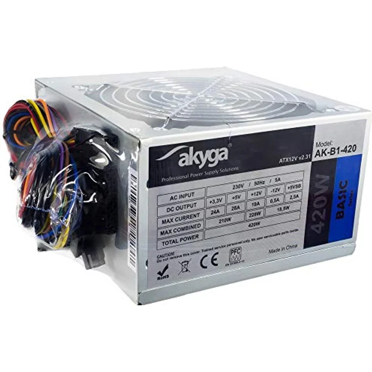 Akyga AK-B1-700, 700W ATX Netzteil mit 5 SATA- und 2 PCI-E Schnittstellen, grau – Bild 4