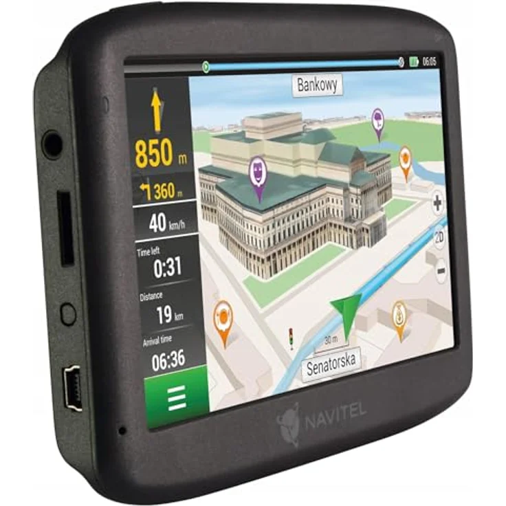 Navitel E501, Fahrzeug Navigation mit 5" TFT Touchscreen, vorinstallierten 47 Karten, Blitzerwarnung und kostenloser Kartenaktualisierung – Bild 3