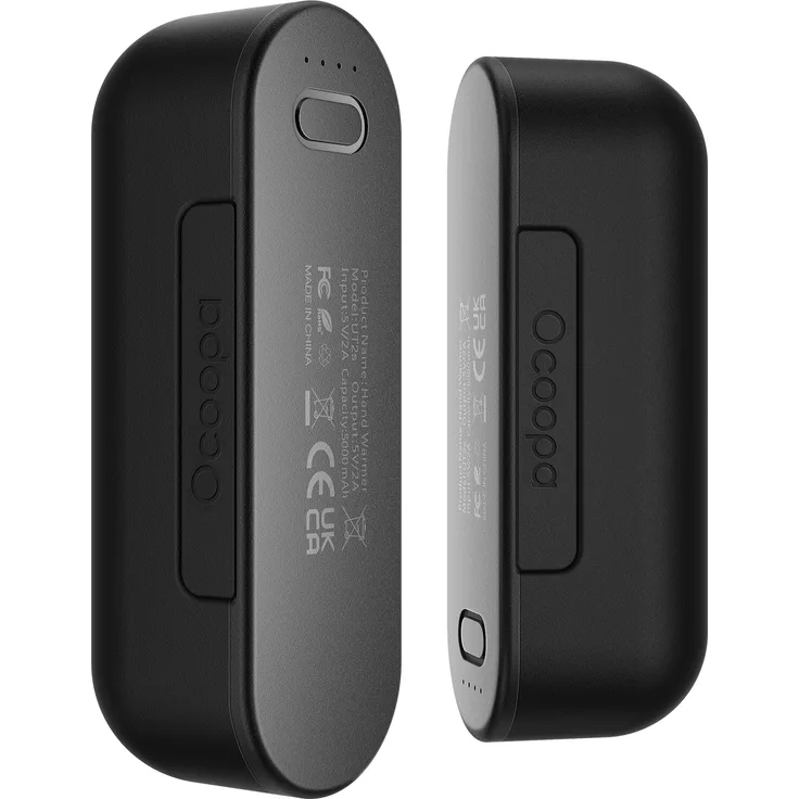 Ocoopa UT2s Handwärmer 2 Stück Schwarz, elektronischer Handwärmer und Powerbank mit 10.000 mAh Akkukapazität