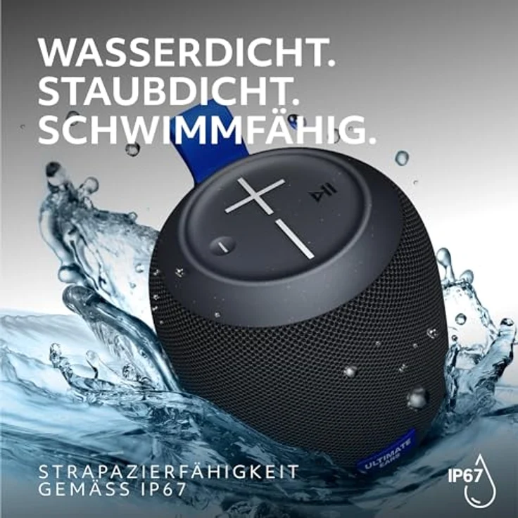 Ultimate Ears WONDERBOOM Play - Mobiler wasserdichter Bluetooth-Lautsprecher, staubdichter schwimmfähiger Lautsprecher mit 40 m Reichweite, Schwarz – Bild 4