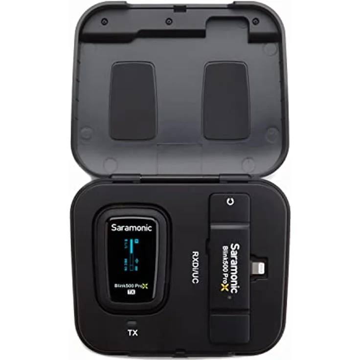 Saramonic Blink500 ProX B3, Kabelloses Mikrofon-Set mit Lightning-Anschluss, extrem niedriger Latenz und Ladehülle – Bild 4