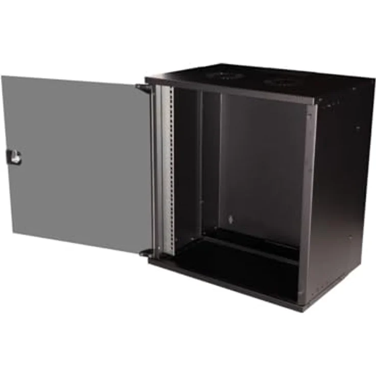 Equip Wandgehäuse 19" 12U 540x400mm schwarz, Netzwerkschrank mit Fronttür aus gehärtetem Glas – Bild 2