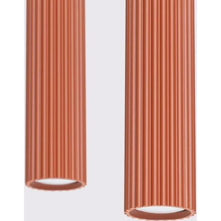 SOLLUX lighting Hängelampe Pendelleuchte Aluminium 2 Flammig 30 x 6,5 x 16,5 cm Karbon Ockerrot – Bild 5