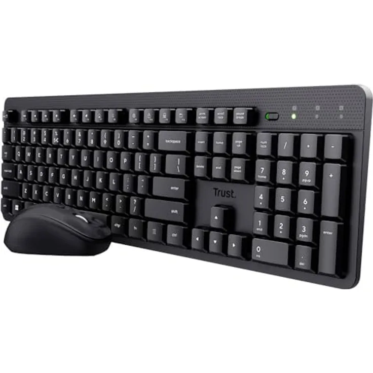 Trust ODY II WL KEYBOARD MOUSE BLK D (DE, Kabellos), Tastatur, Schwarz, RF Wireless, Membran Key Switch, QWERTZ, Maus inklusive