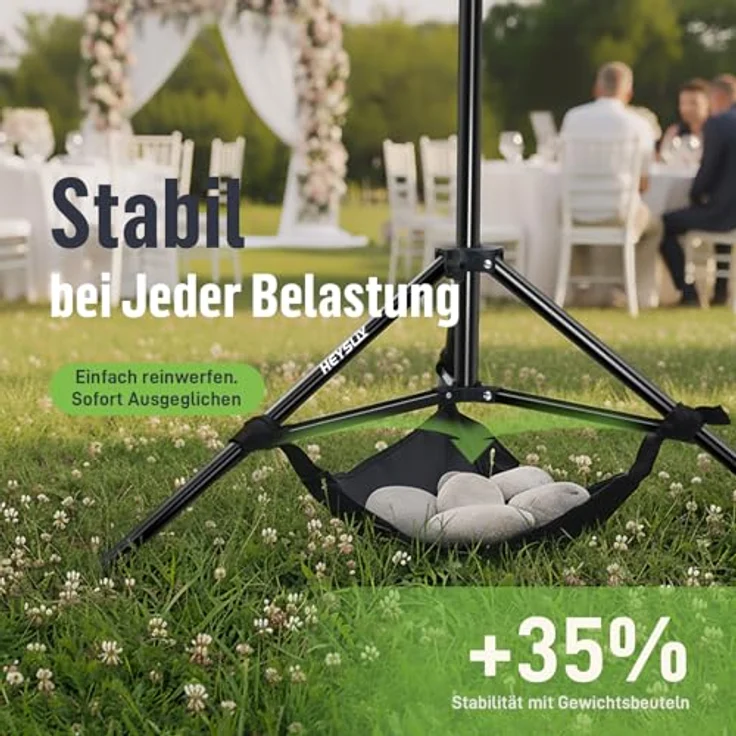Heysily Fotohintergrund Schwarz mit Ständer 2x2m & 1.5x2m – Waschbares, rutschfestes Tuch Backdrop Set für Fotostudio, Porträts und Streaming, höhenverstellbar von 68–200 cm – Bild 5