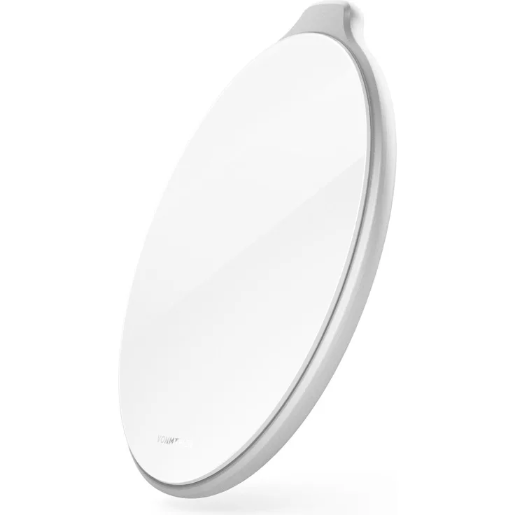 Vonmählen Aura, Wireless Charging Pad aus Acrylglas in Silber, Qi-zertifiziert, mit USB-C zu USB-A Kabel