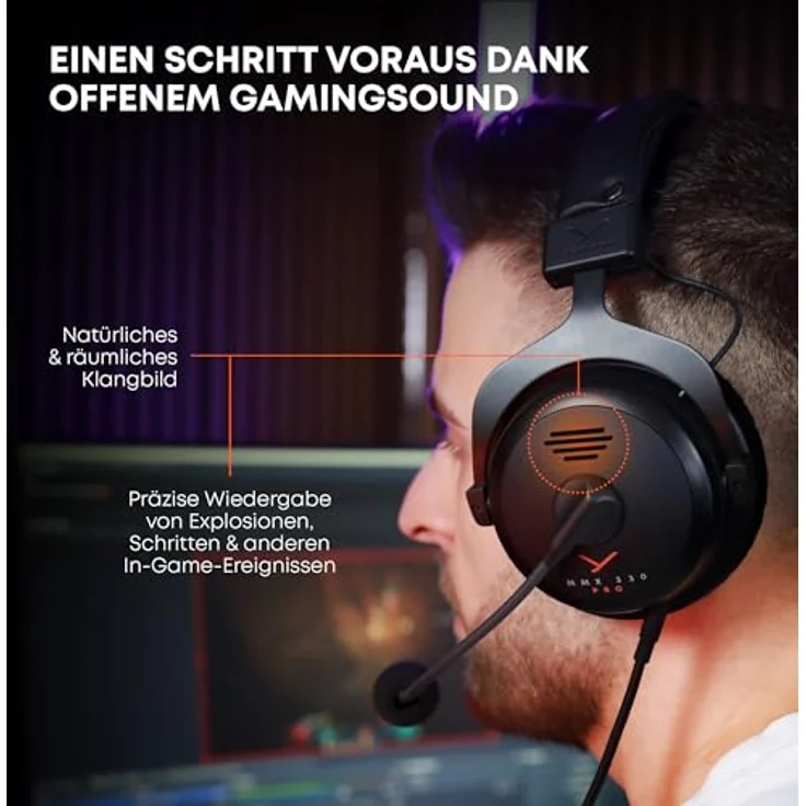 beyerdynamic MMX 330 PRO offenes Gaming-Headset, Made in Germany, professioneller Studiosound, einzigartige Sprachverständlichkeit, höchster Tragekomfort, austauschbare Ersatzteile – Bild 3