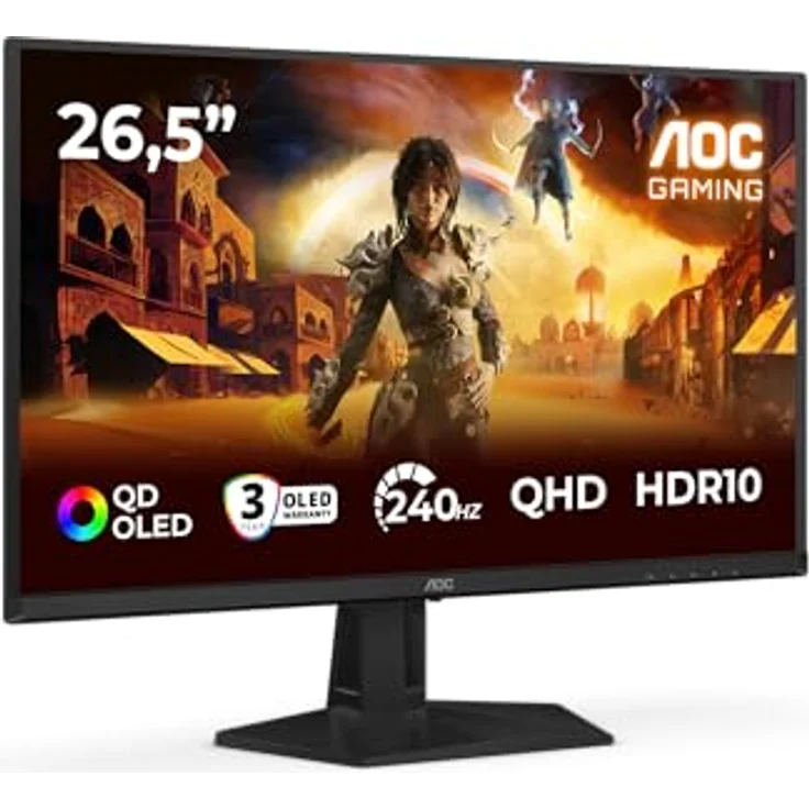 AOC Gaming Q27G41ZDF, 27 Zoll QHD OLED Monitor, 240Hz, 0.03ms Reaktionszeit, Adaptive Sync, G-Sync Compatible, HDR10, schwarz-rot – Bild 1