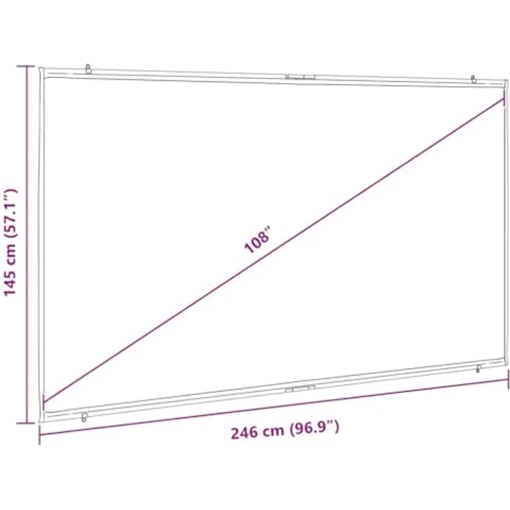 vidaXL Projektionsleinwand 108 Zoll 16:9, manuelle wandhängende Beamer-Leinwand für Büro und Heimkino, robustes Polyester, optimierte Bildqualität – Bild 3