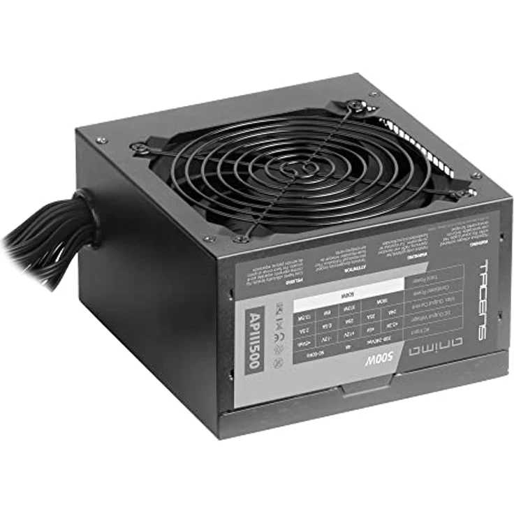 Tacens Anima APIII500, Netzteil PC ATX 500W, SMD Technologie 85% Bronze 12V, Ultra-leiser 12cm Lüfter, Schwarz – Bild 2