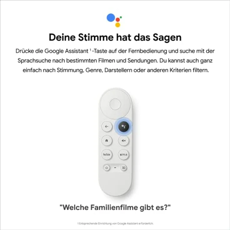 Chromecast mit Google TV (4K) Himmel - Bringt Unterhaltung per Sprachsuche auf deinen TV. Streame Filme, Serien oder Netflix in bis zu 4K HDR-Qualität. Einfach eingerichtet – Bild 4