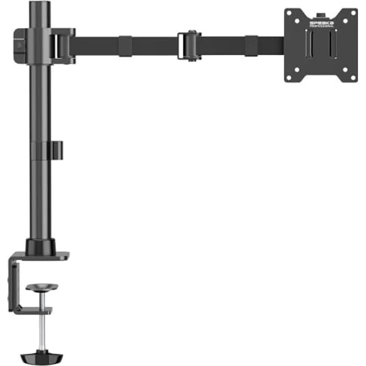 SpeaKa Professional SP-MM-211 1fach Monitor-Tischhalterung, höhenverstellbar für 43,2 cm (17) - 124,5 cm (49) Bildschirme, Schwarz, max. Tragkraft 20 kg – Bild 4