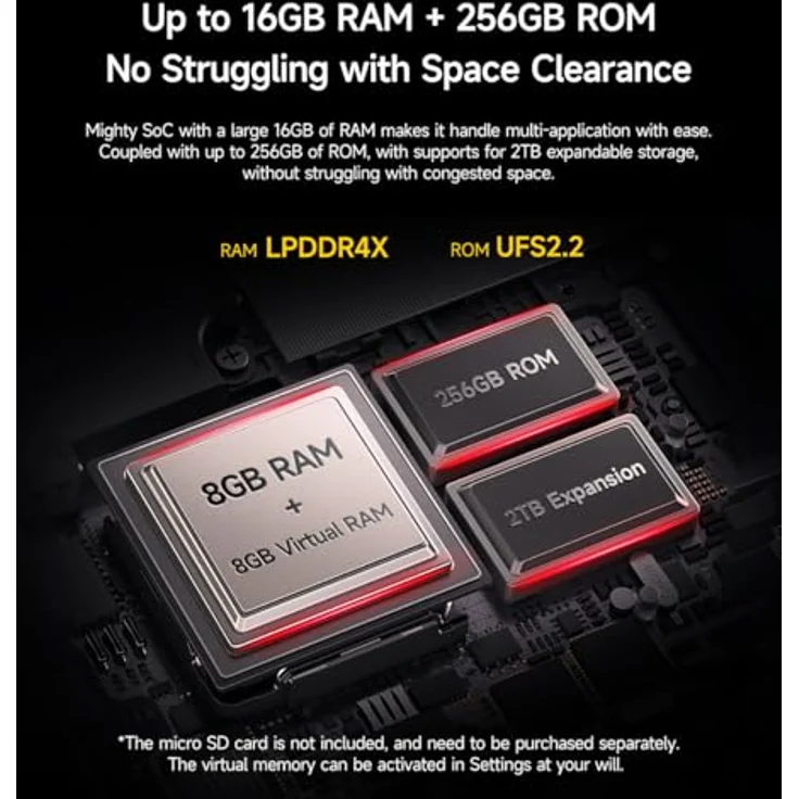 Ulefone Armor Mini 20T Pro 5G Thermografie (Lepton 3.5) Outdoor Smartphone Handflächengröße,16GB+256GB, 6200mAh Batterie Drahtloses Laden, 50MP Kamera, 4,7" HD+, IP68 Wärmebildkamera Android 14, NFC, Schwarz – Bild 4