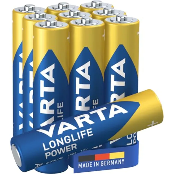 Varta Batterien AA, 10 Stück, Longlife Power, Alkaline, 1,5V, Made in Germany
