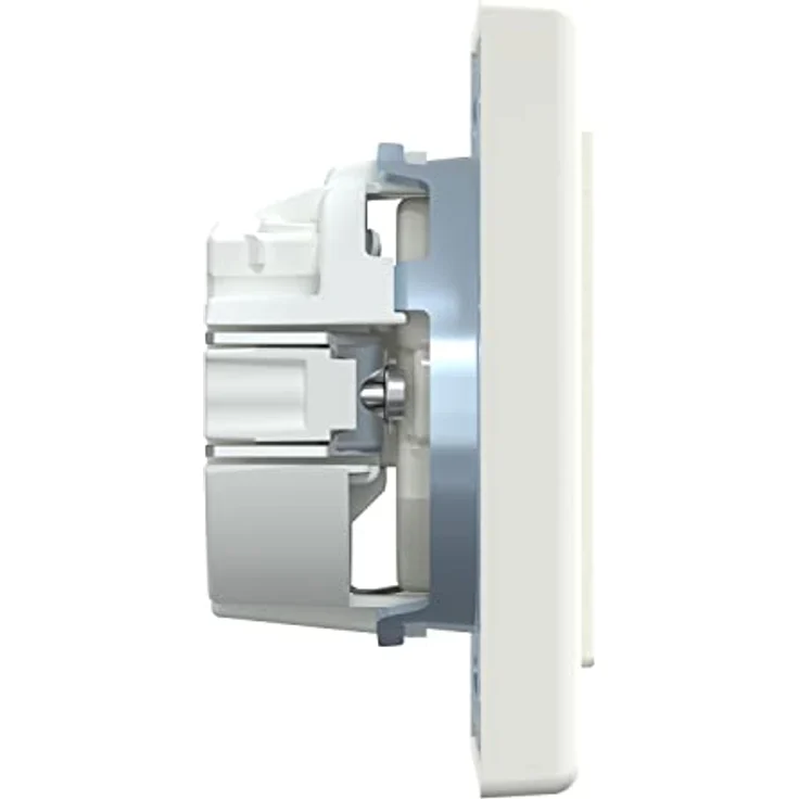 Merten MEG2301-1519 SCHUKO-Steckdose mit voller Abdeckplatte, Steckklemmen, polarweiß, M-SMART, Weiß – Bild 6