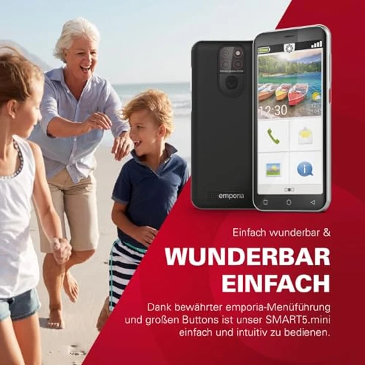Emporia Smart 5 mini (64 GB, Schwarz, 4.95", Single SIM, 13 Mpx, 4G), Smartphone by Emporia – Bild 3