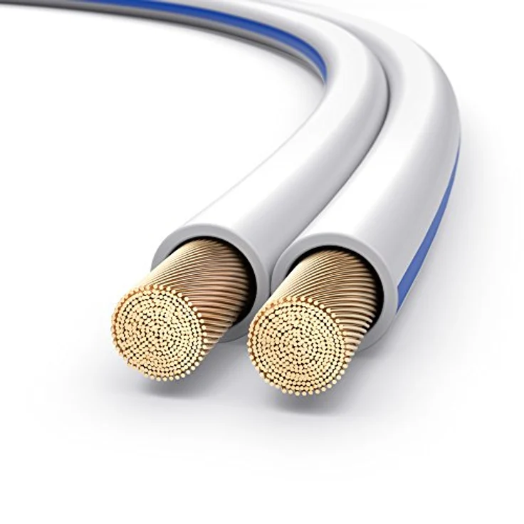 PureLink SP021-010 Lautsprecherkabel 2 x 4,0mm² (99,9% OFC Vollkupfer 0,10mm Litze) Hifi Boxenkabel, 10m, weiß – Bild 1