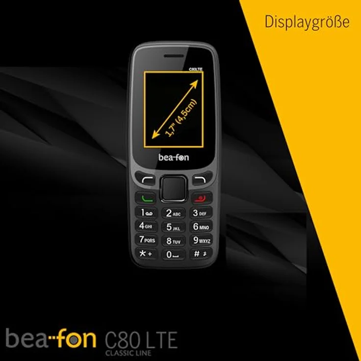 Beafon Bea-Fon C80 4G Black Unlocked, Seniorenhandy mit klarer Design und hochwertigen Funktionen – Bild 4