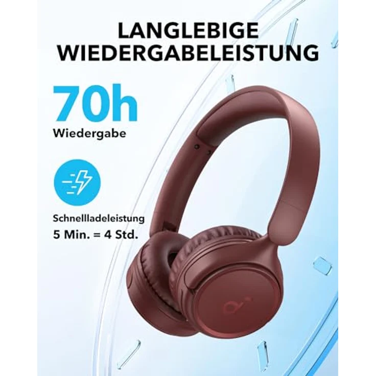 soundcore H30i Kabellose On-Ear Kopfhörer, Faltbares Design, Purer Bass, 70h Wiedergabe, Bluetooth 5.3, Leicht und bequem, App Steuerung, Multipoint-Verbindung – Bild 3