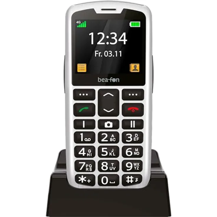 Beafon SL260 4G Smartphone, 5,59 cm (2.2 Zoll), TFT, 16GB, Single SIM, Schwarz/Silber