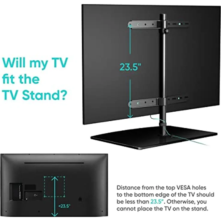ONKRON Designed to Support [PT3] TV Ständer schwenkbar, höhenverstellbar für 32-75 Zoll Flach&Curved Bildschirme, Tischständer, bis zu 40 kg, VESA 400x400, Schwarz, PT3-B – Bild 5