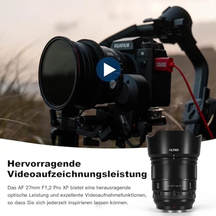 Viltrox 27mm f1.2 Objektiv AF APS-C Pro Level AF Weitwinkel Große Blende Objektiv Kompatibel mit Fuji X-Mount Kameras X-T5 X-T4 X-T3 X-H2S X-H2 X-S10 X-T200 X-H1 X-PRO3 X-PRO2 – Bild 4