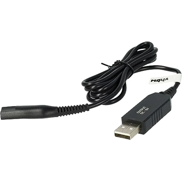 vhbw Ladekabel für Braun CruZer 6 BT5010, BT5090, BT5070, BT5050 - 13,2 cm Netzkabel mit USB-A Stecker, schwarz – Bild 4