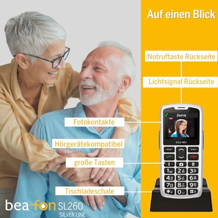 Beafon SL260 4G Smartphone, 5,59 cm (2.2 Zoll), TFT, 16GB, Single SIM, Schwarz/Silber – Bild 6