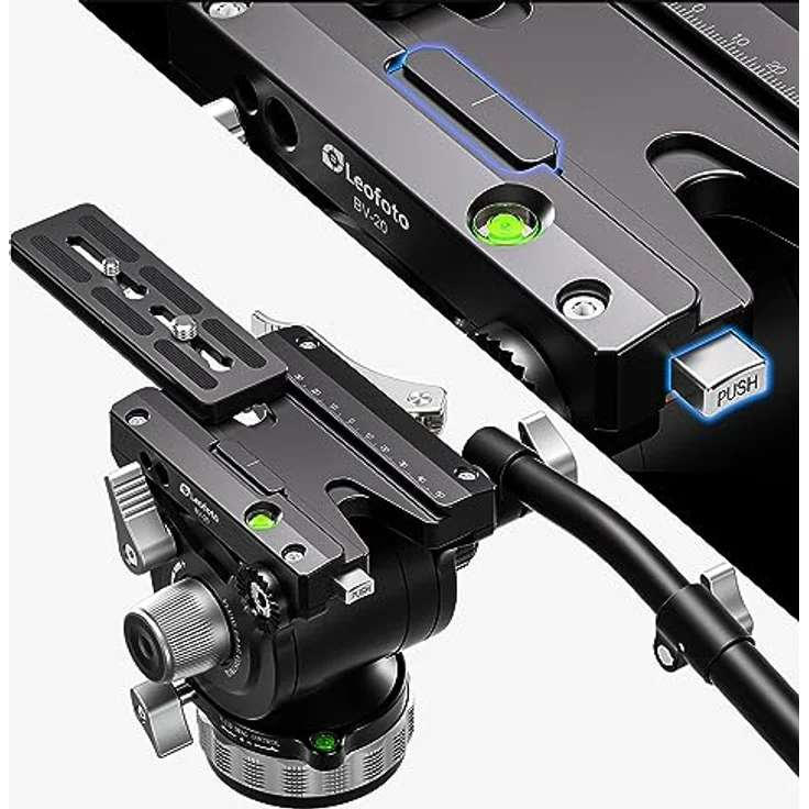 Leofoto BV-20, 2-Wege-Neiger/Videokopf mit 360° Schwenkbereich und langem Bedienarm – Bild 6