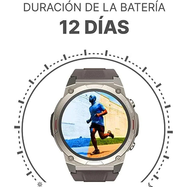 Hifuture GoMix2 Smartwatch : Herren Und Damen, 1.43 In AMOLED Display, IP68 Wasserdicht, Handgelenk Pulsuhr, Schrittzähler, 12 Tage Lange Batterie, Sportuhr Smart für Android Und iOS - Schwarz (Grau) – Bild 3