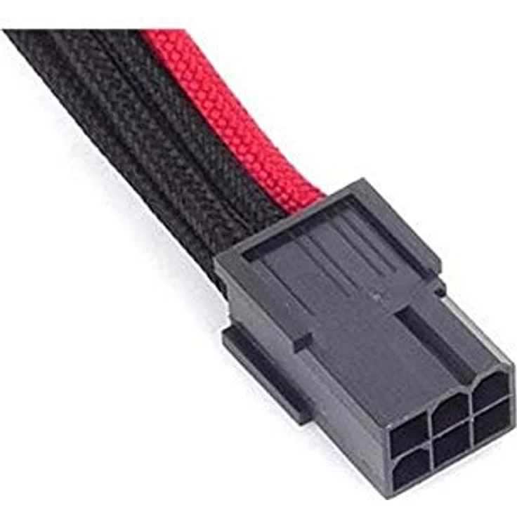 SilverStone SST-PP07-IDE6BR - Netzteil-Verlängerungskable 25cm 6pin auf PCI-E 6pin, schwarz-rot - Preisvergleich – Bild 4